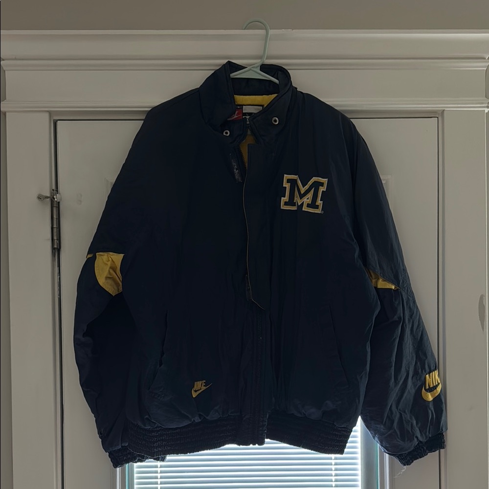 Nike Black and Yellow Varsity Bomber Jacket